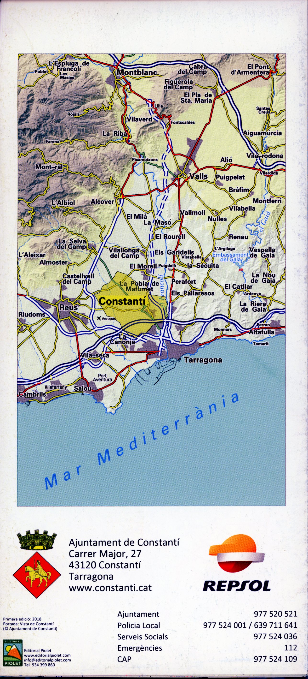 Constantí : Plànol del nucli urbà i del polígon industrial : Mapa del terme municipal - Miniatura 2